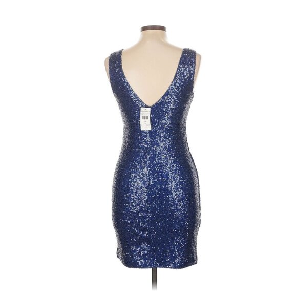 Fashion Nova Blue Sequin Cocktail Dress - Picture 2 of 7